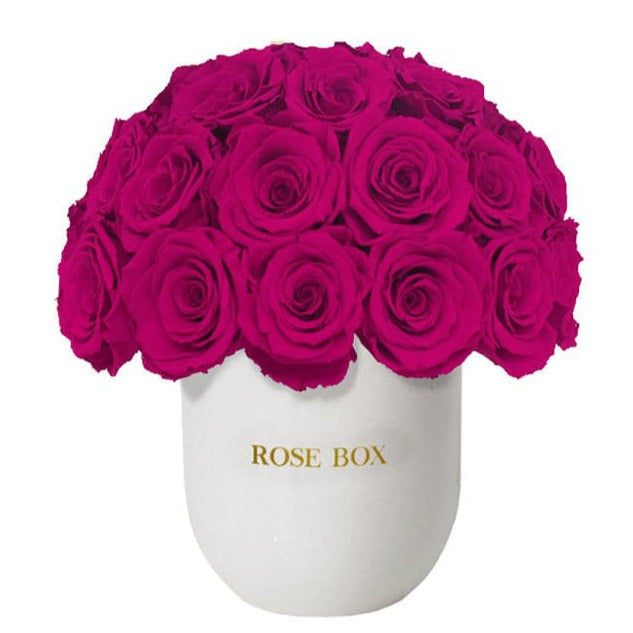 Ceramic Classic Half Ball with Ruby Pink Roses