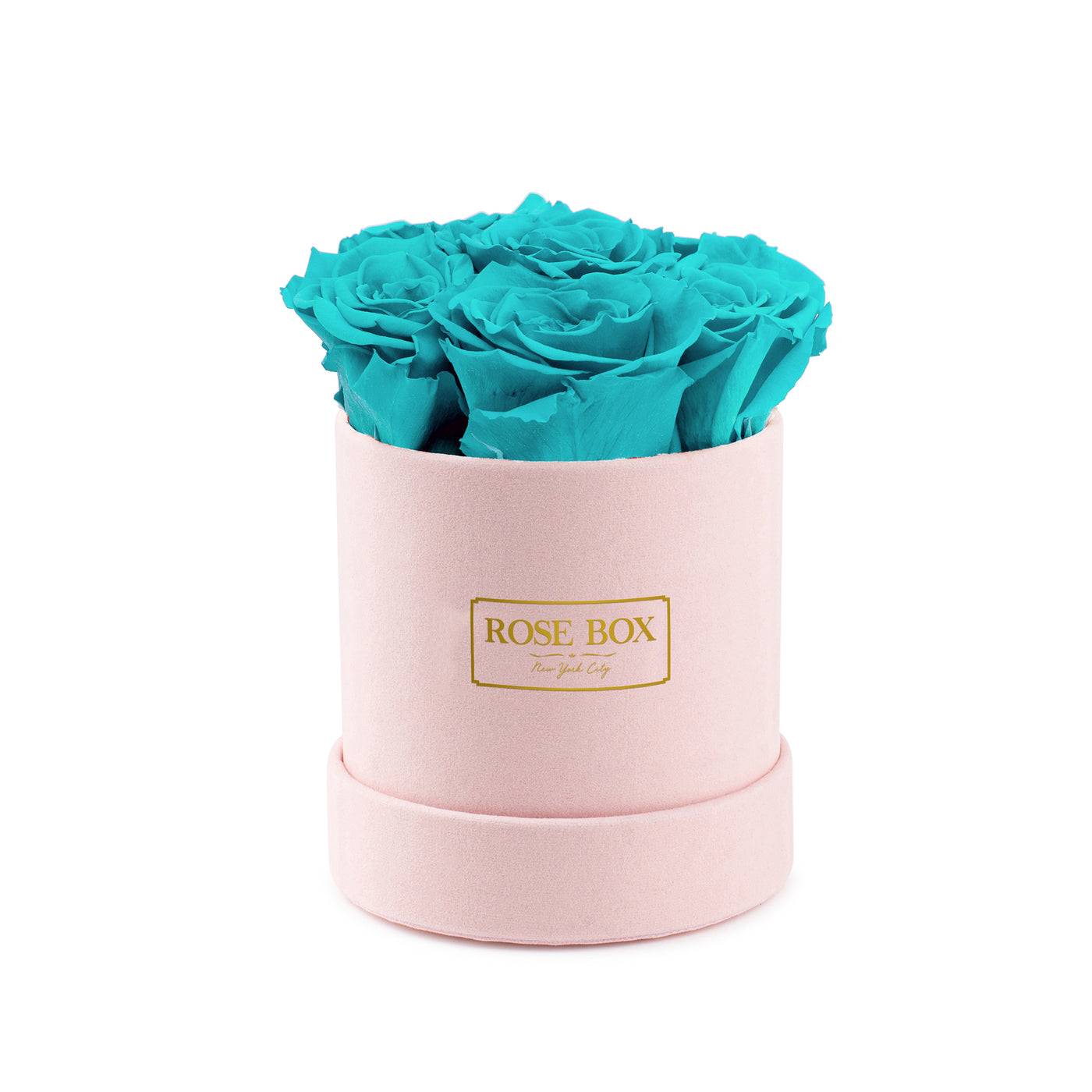 Mini Pink Box with Turquoise Roses