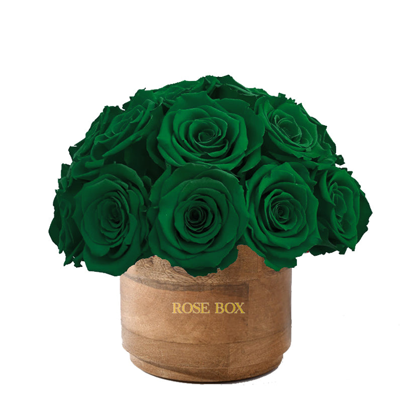 Rustic Mini Half Ball with Forest Green Roses