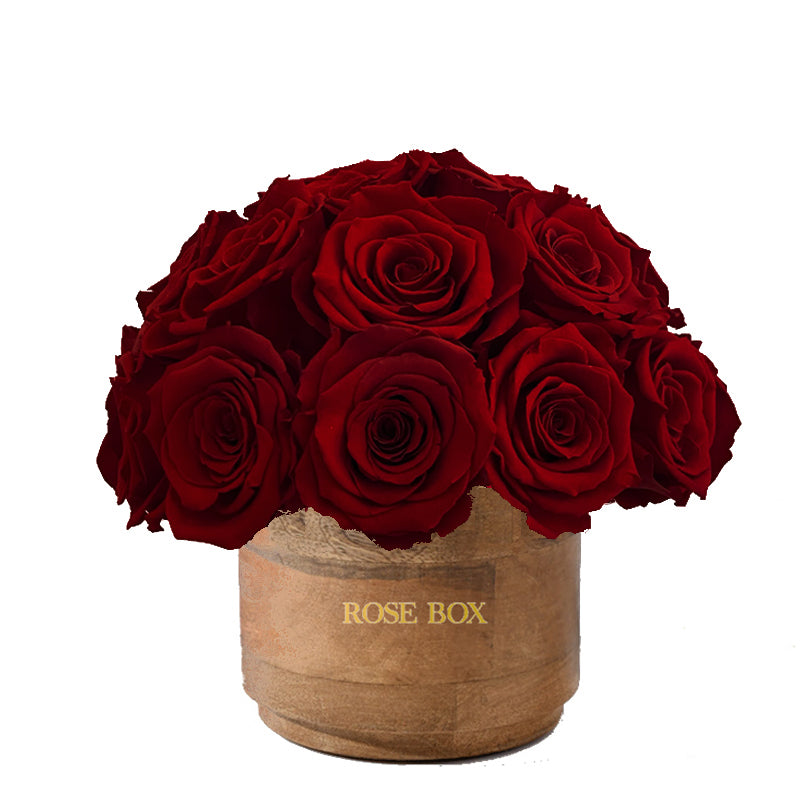 Rustic Mini Half Ball with Red Wine Roses