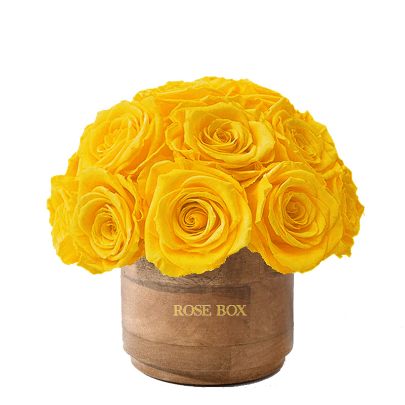 Rustic Mini Half Ball with Bright Yellow Roses