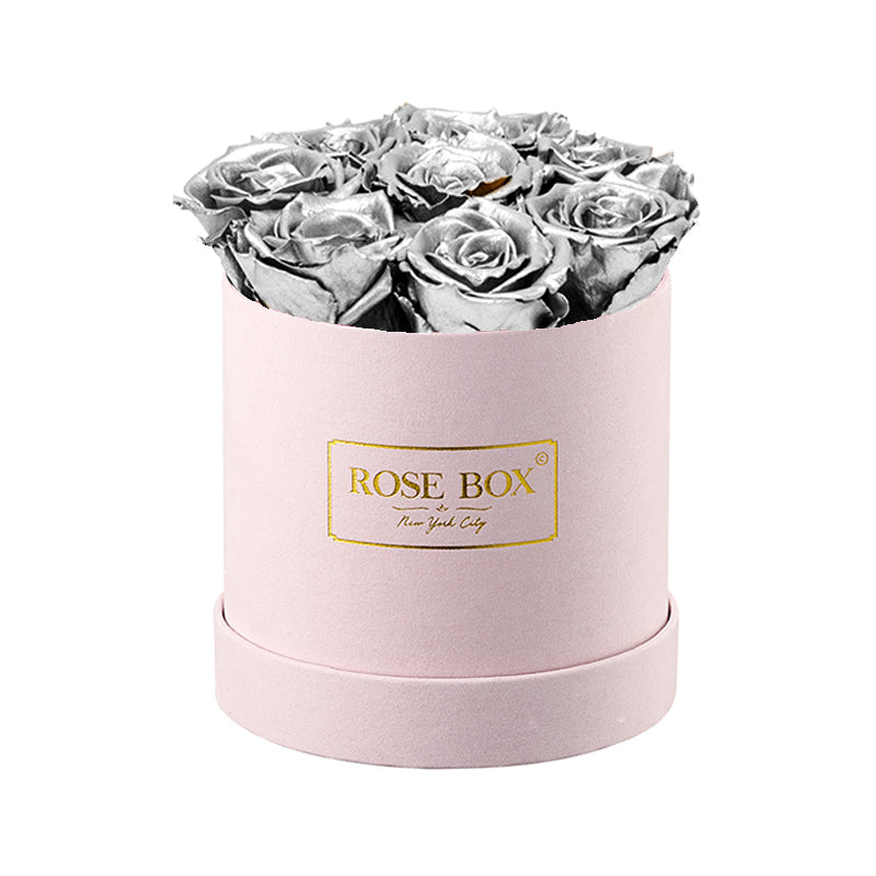 Small Pink Box with Silver Roses
