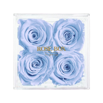 4 Light Blue Roses Jewelry Box