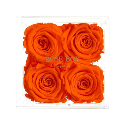4 Autumnal Orange Roses Jewelry Box