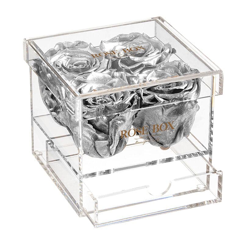 4 Silver Roses Jewelry Box