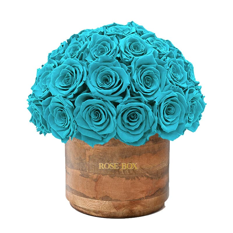 Rustic Classic Half Ball with turquoise Roses