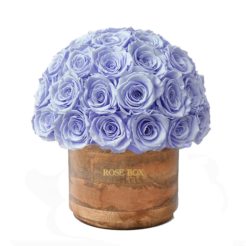 Rustic Premium Half Ball with Light Blue Roses