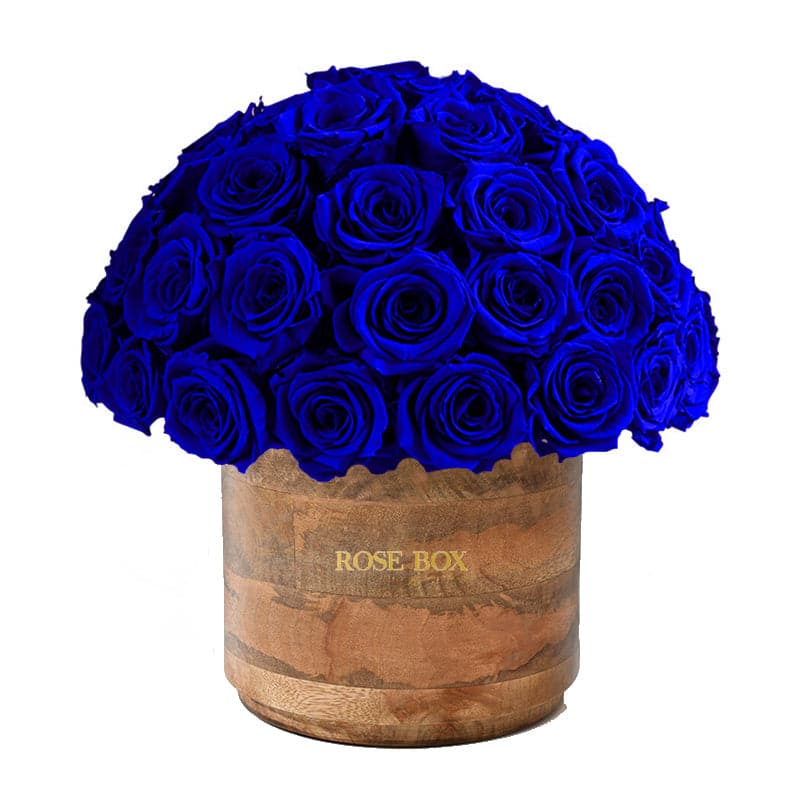 Rustic Premium Half Ball with Night Blue Roses
