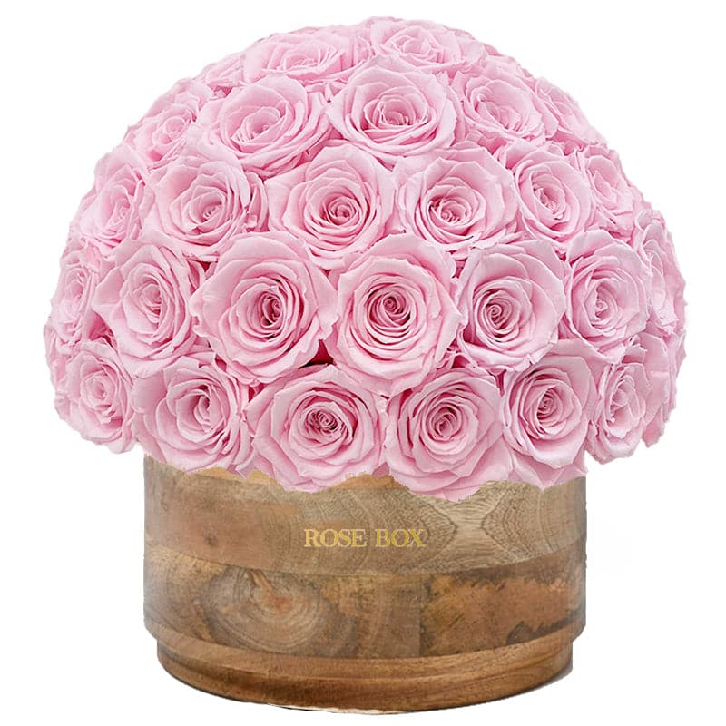 Rustic XL Half Ball with Light Pink Roses