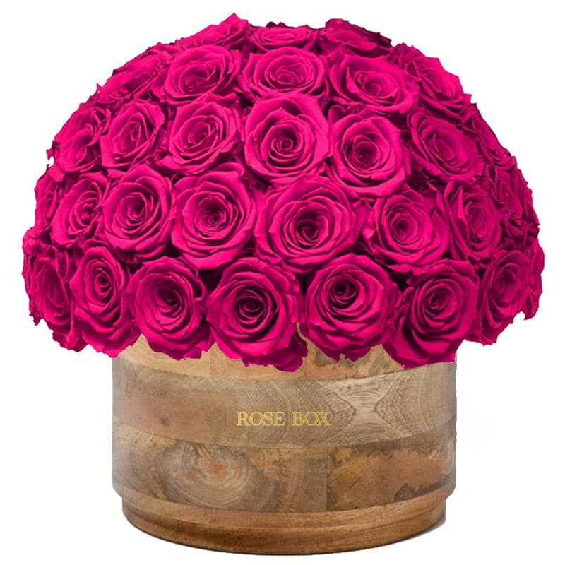 Rustic XL Half Ball with Ruby Pink Roses