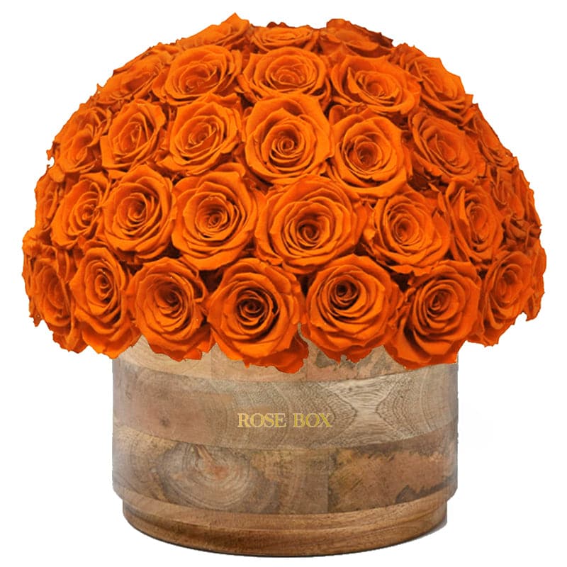 Rustic XL Half Ball with Autumnal Orange Roses