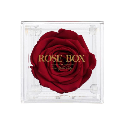Single Red Wine Rose Jewelry Box