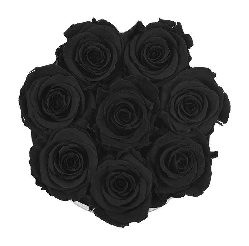 Small White Box with Velvet Black Roses (Voucher Special)