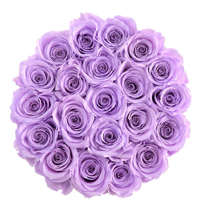 Medium Black Box with Lavender Roses