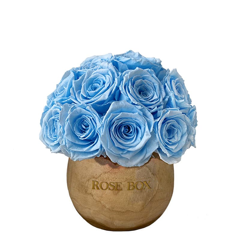 Wooden Dream with Light Blue Roses