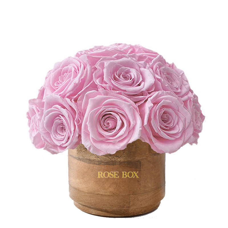 Rustic Mini Half Ball with Light Pink Roses