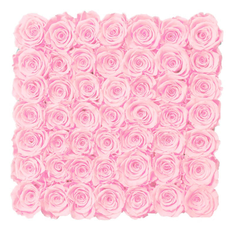 Large Pink Square Box with Light Pink Roses