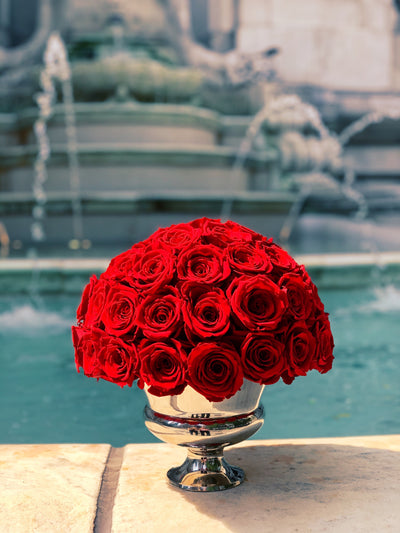 Luxury Premium Half Ball with Red Flame Roses