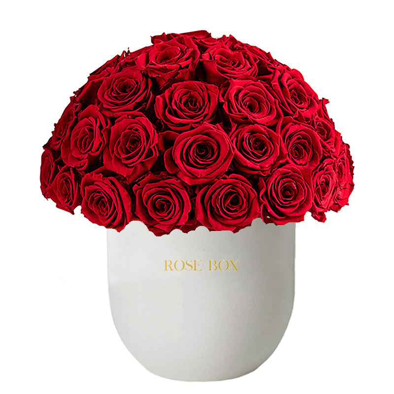 Ceramic Premium Half Ball with Red Flame Roses