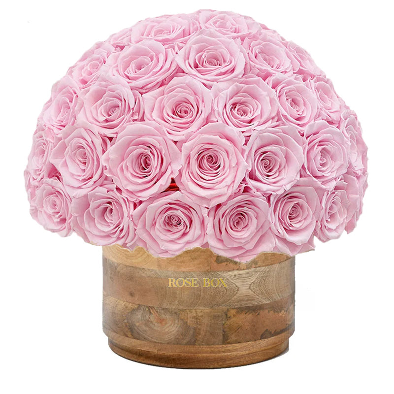 Rustic XL Half Ball with Light Pink Roses