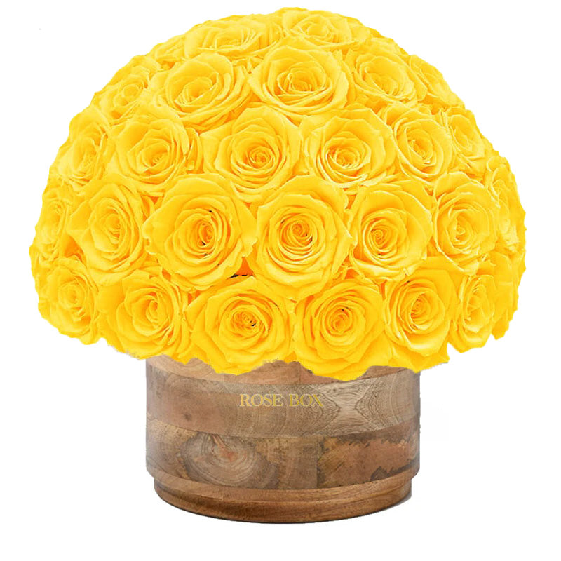 Rustic XL Half Ball with Bright Yellow Roses