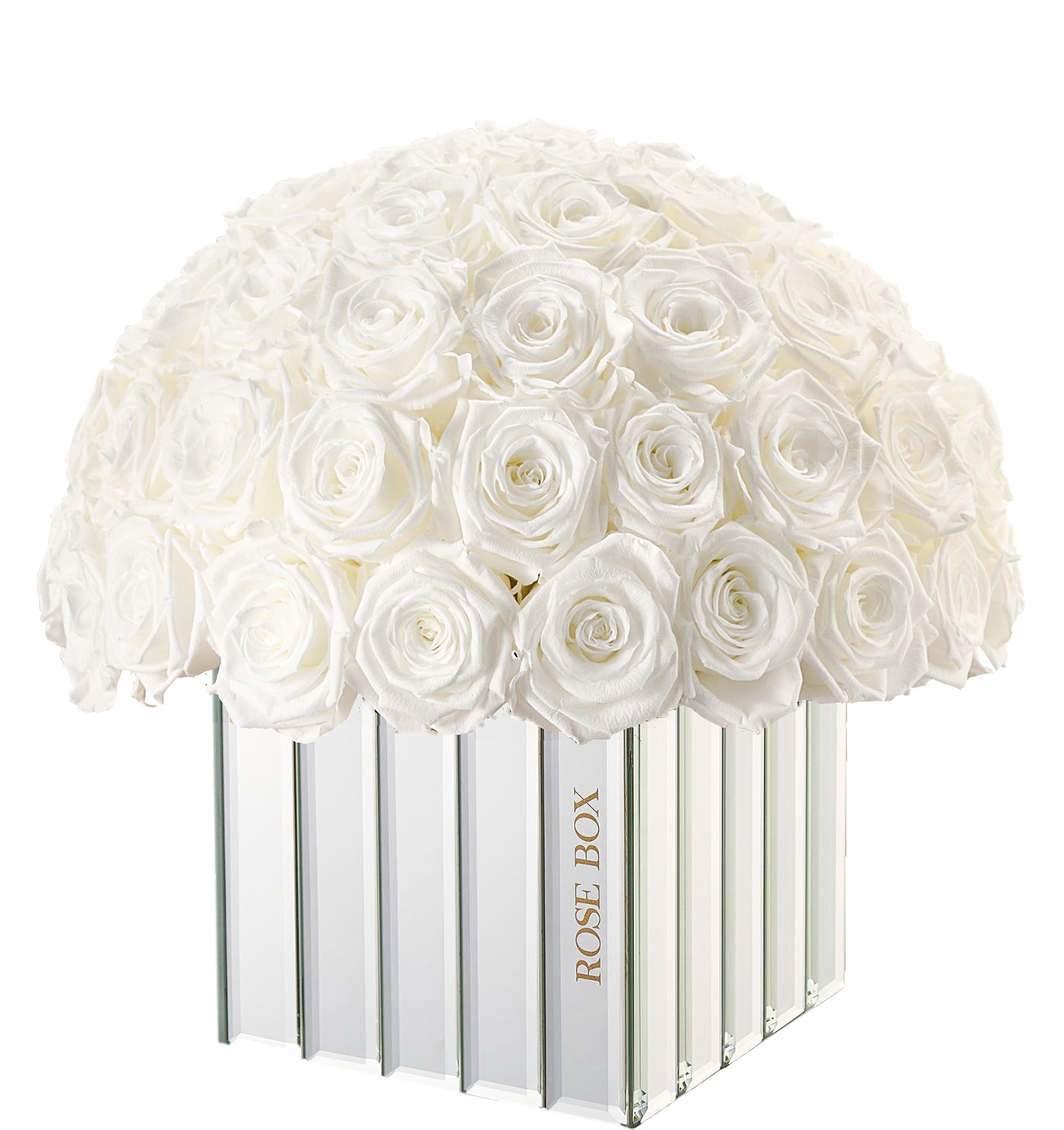 Modern Premium Half Ball with Pure White Roses