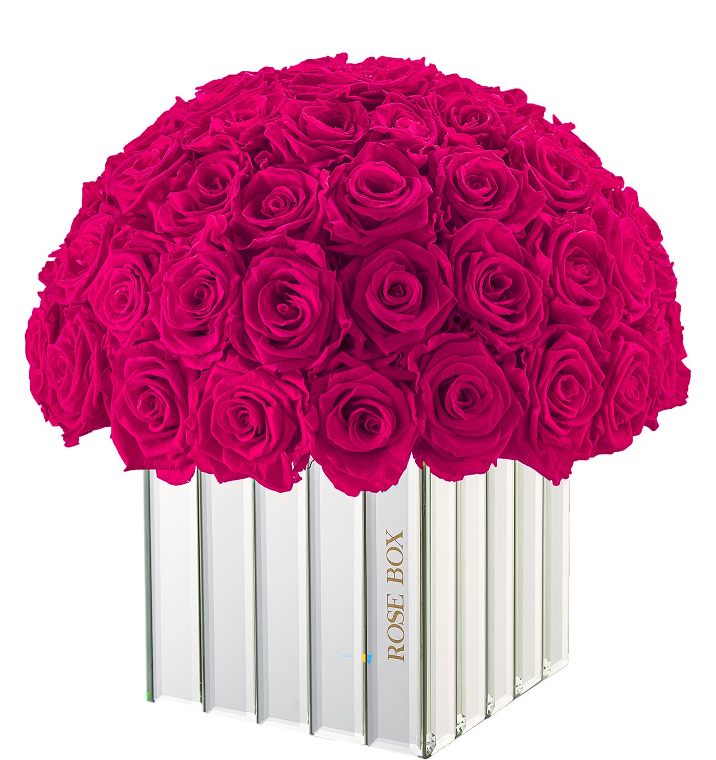 Modern Premium Half Ball with Ruby Pink Roses