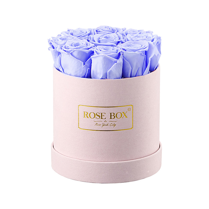 Small Pink Box with Violet Roses