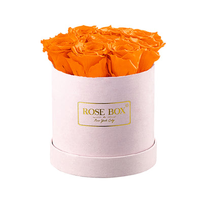 Small Pink Box with Autumnal Orange Roses