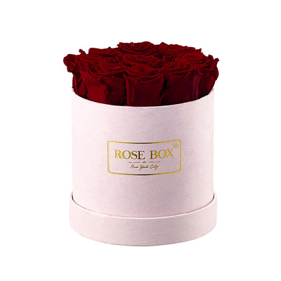 Small Pink Box with Red Wine Roses