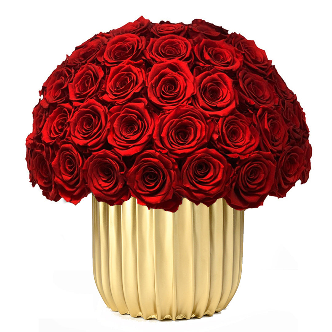 Extra Large Bell Half Ball with Red Wine Roses
