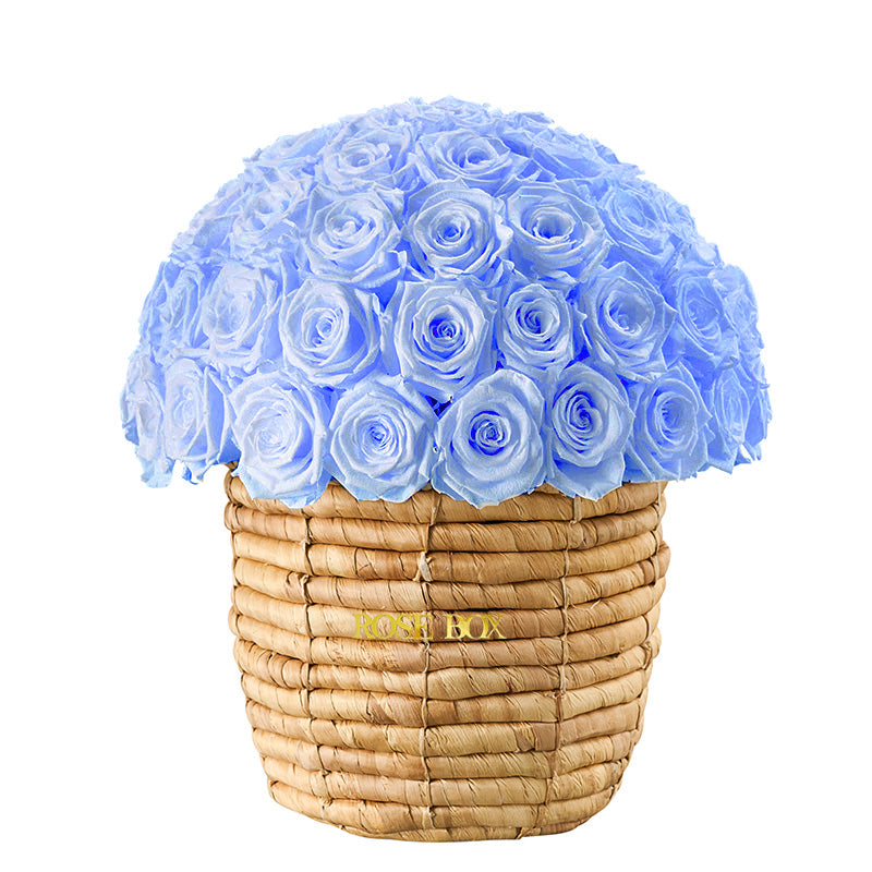 Boho Premium Half Ball with Light Blue Roses