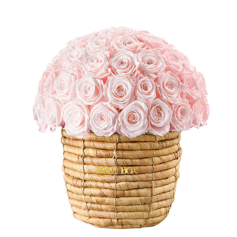 Boho Premium Half Ball with Light Pink Roses