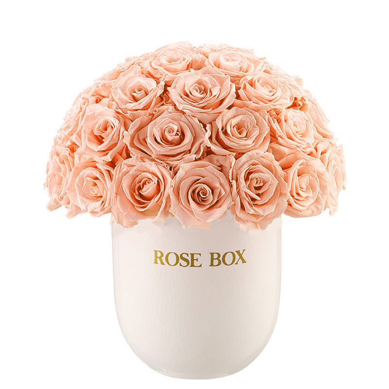 Ceramic Classic Half Ball with Sorbet Peach Roses