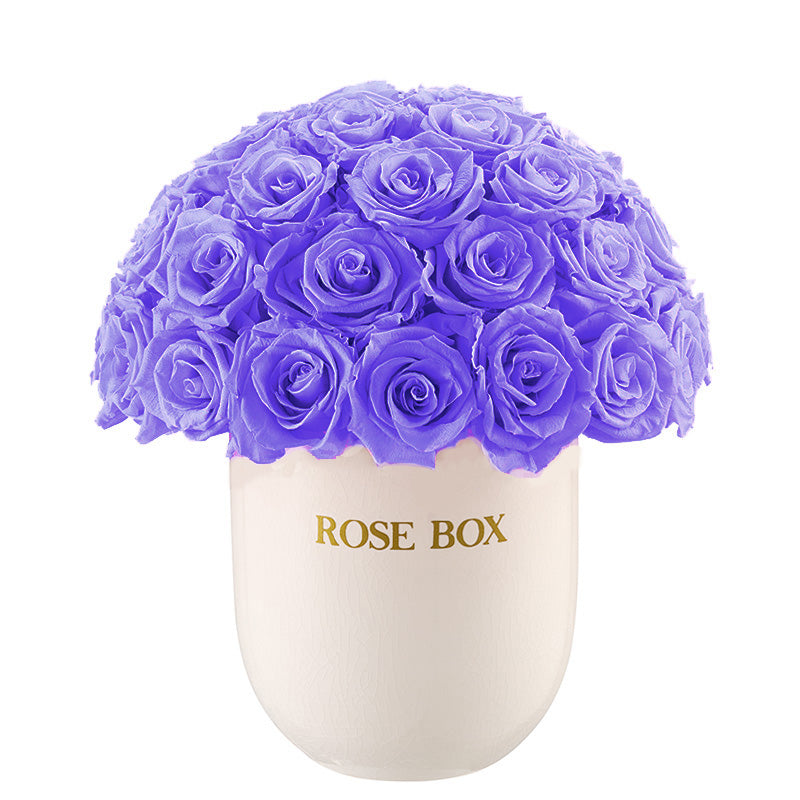 Ceramic Classic Half Ball with Spring Purple Roses