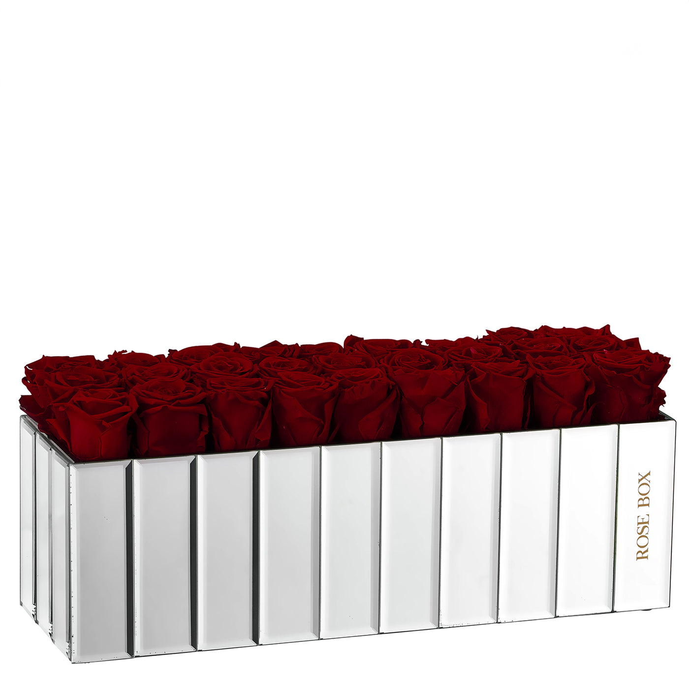 Large Modern Mirrored Centerpiece with Red Wine Roses