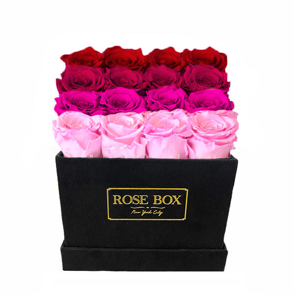 Pink Rain Medium Black Square Box