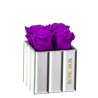 Mini Modern Mirror with Royal Purple Roses