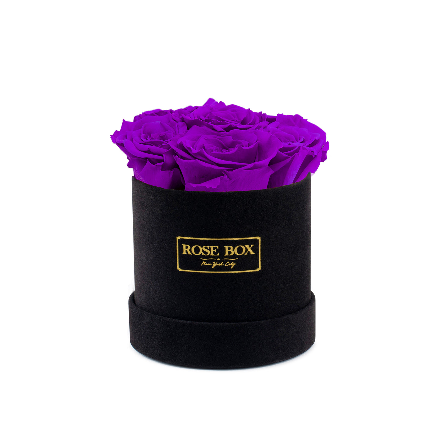 Mini Black Box with Royal Purple Roses