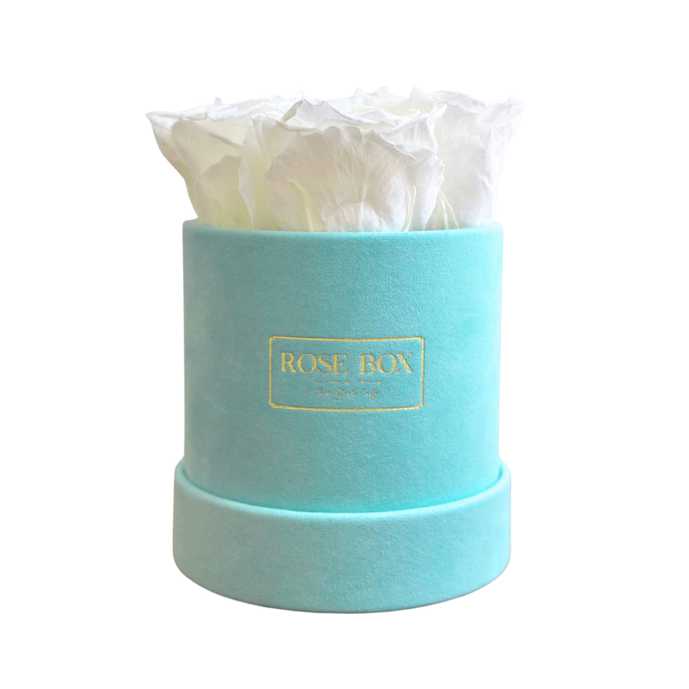 Mini Turquoise Box with Pure White Roses