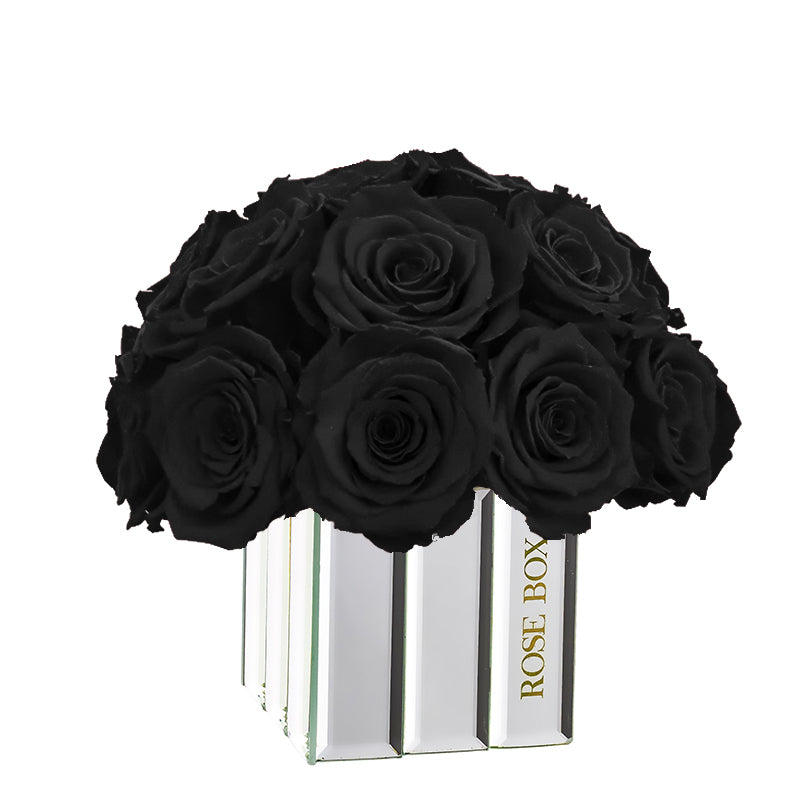 Modern Mini Half Ball with Velvet Black Roses