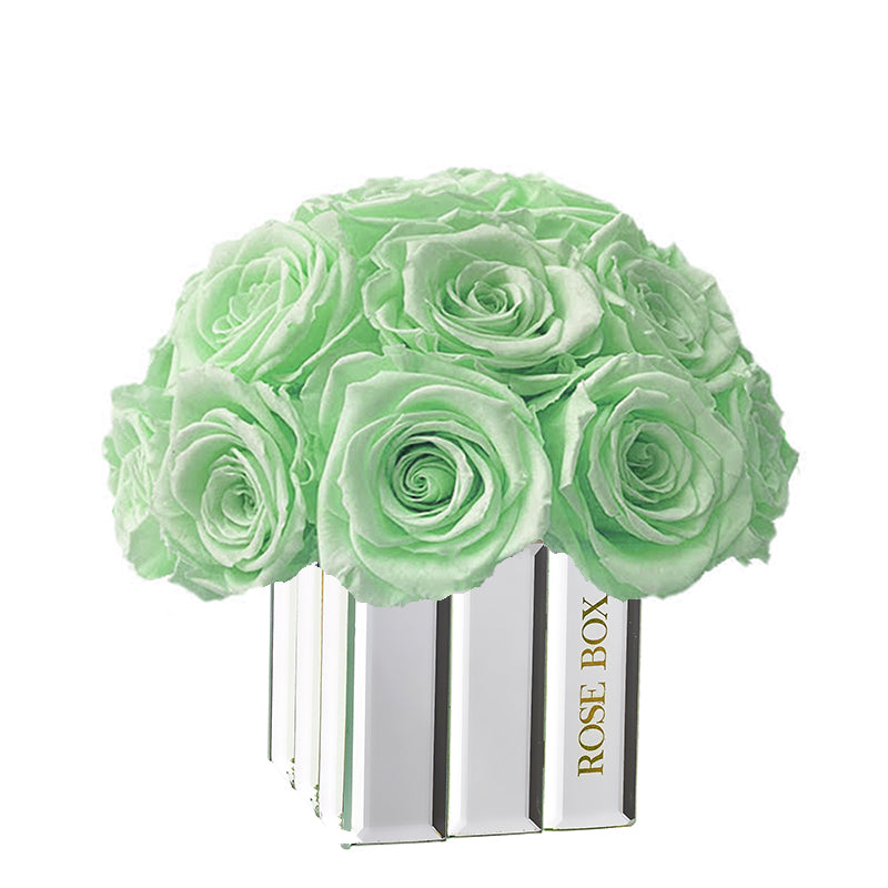 Modern Mini Half Ball with Light Green Roses