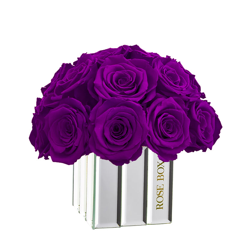 Modern Mini Half Ball with Royal Purple Roses