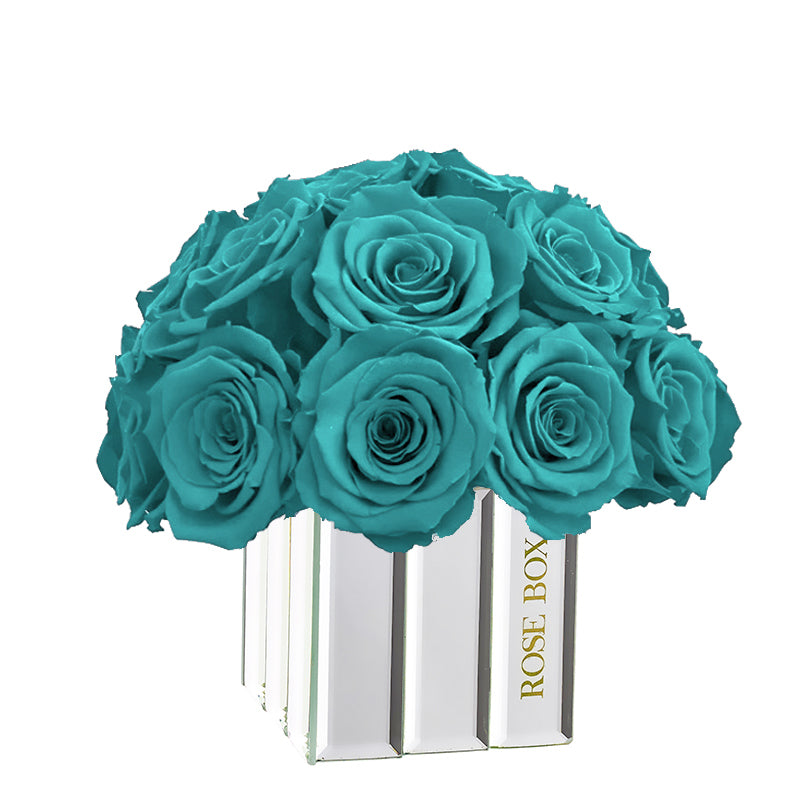 Modern Mini Half Ball with Turquoise Roses