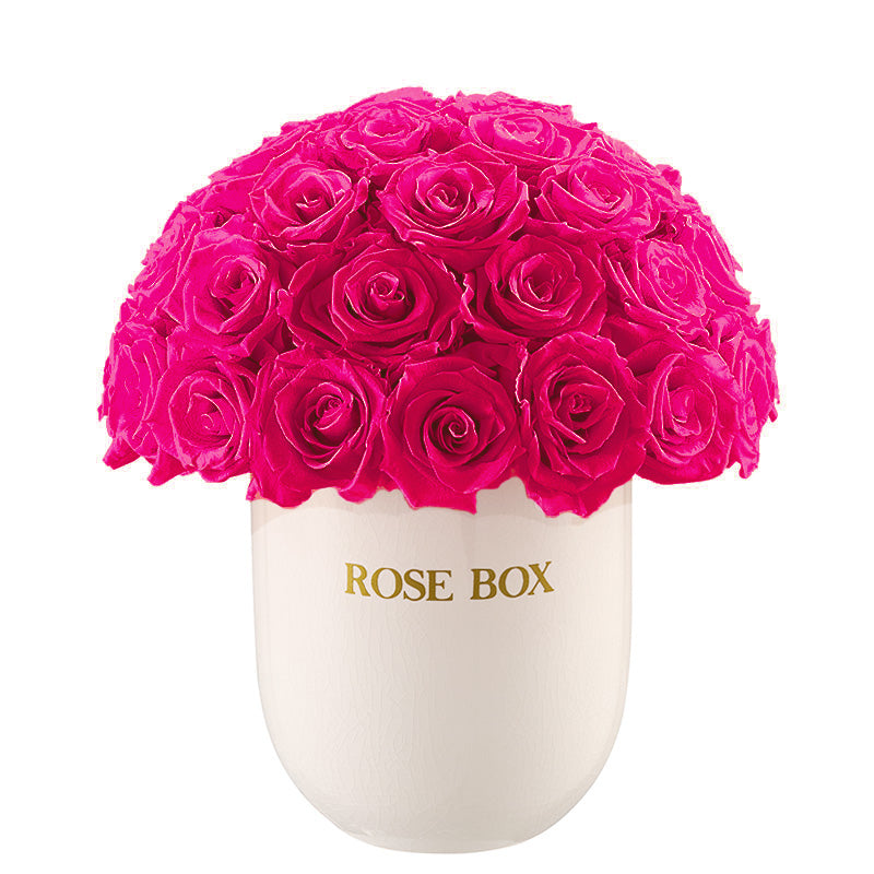 Ceramic Classic Half Ball with Ruby Pink Roses