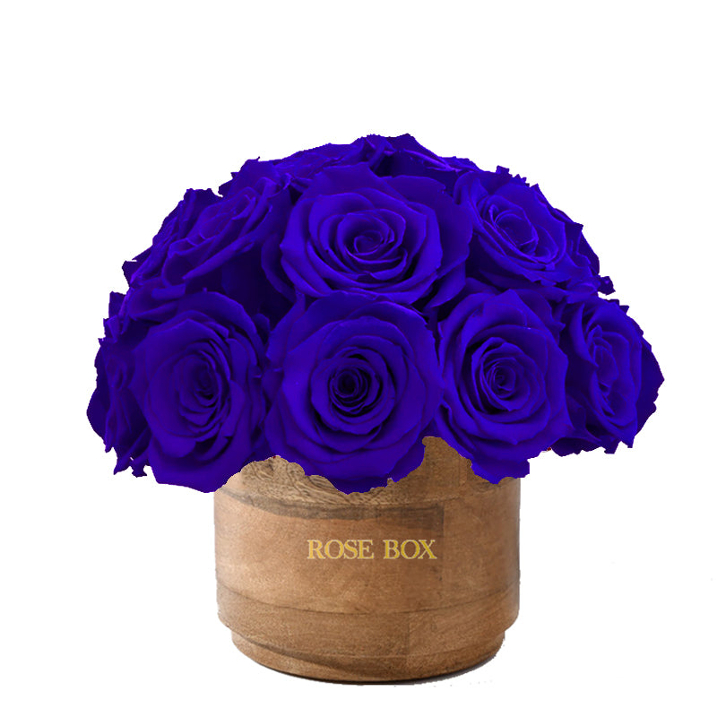 Rustic Mini Half Ball with Night Blue Roses