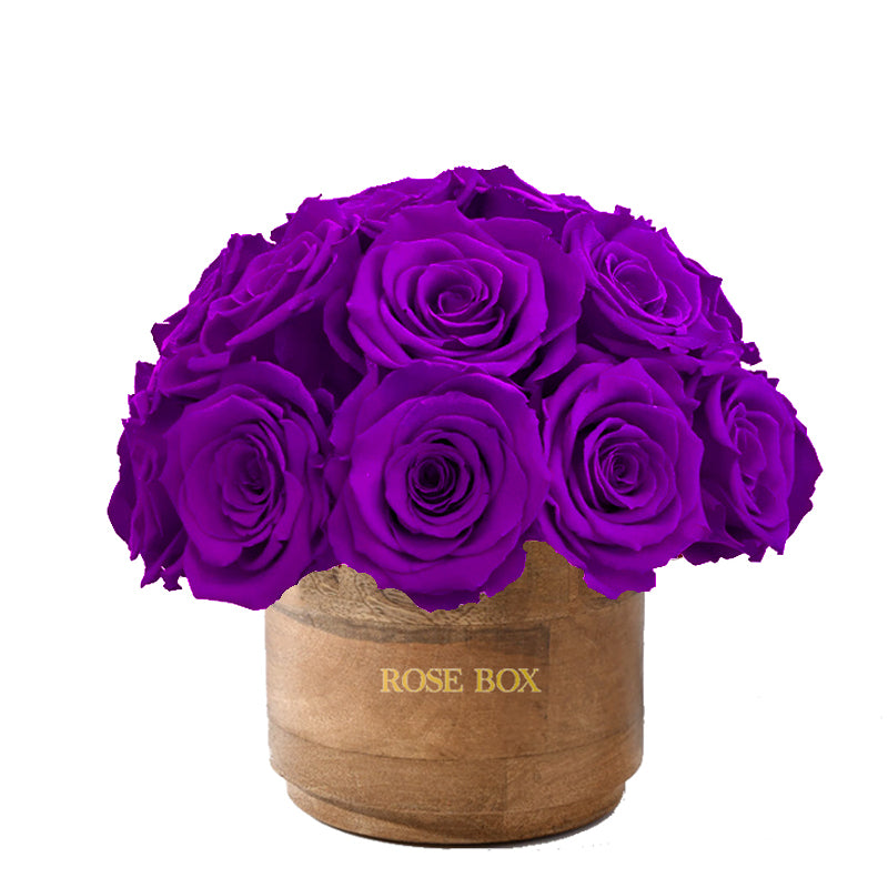 Rustic Mini Half Ball with Royal Purple Roses