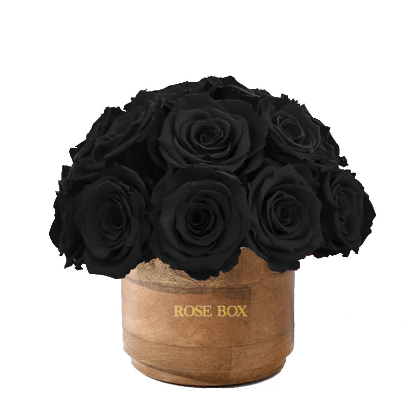 Rustic Mini Half Ball with Velvet Black Roses
