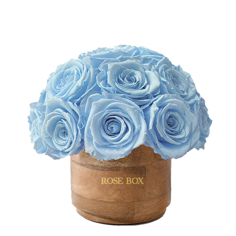 Rustic Mini Half Ball with Light Blue Roses
