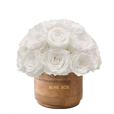 Rustic Mini Half Ball with Pure White Roses